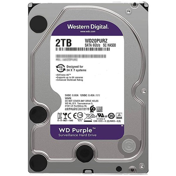 هارددیسک اینترنال وسترن دیجیتال مدل Purple WD20PURZ ظرفیت 2 ترابایت